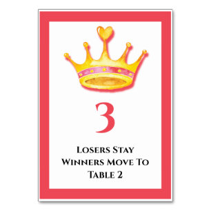 Bunco Gold Crown Table 3 of 5 card Tischnummer