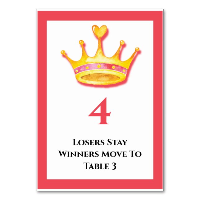 Bunco Gold Crown Table 4 of 5 card Tischnummer (Vorderseite)