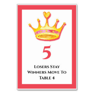 Bunco Gold Crown Table 5 Card  Tischnummer