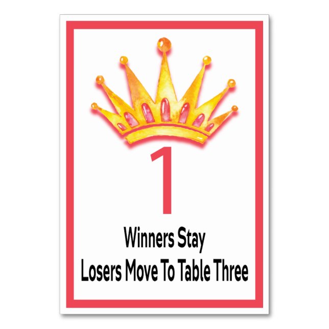 Bunco Gold Crown Table Card #1 Tischnummer (Vorderseite)