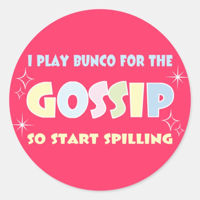 Bunco Gossip Runder Aufkleber (Vorderseite)