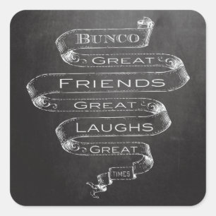 Bunco Great Friends Quadratischer Aufkleber