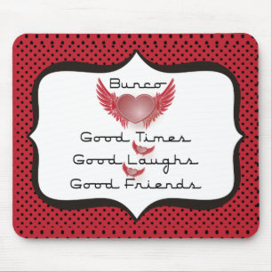 Bunco - gute Zeiten, Lachen, Freunde - Retro Herz Mousepad