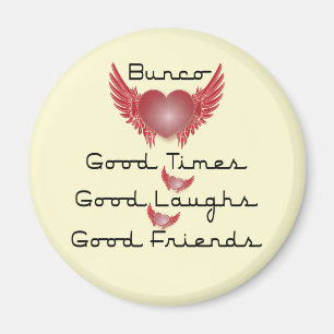 bunco gute Zeiten mit Herzen und Flügeln Magnet