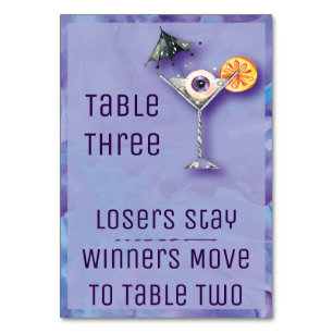 Bunco Halloween Table Card - Tisch 2 Getränk Tischnummer