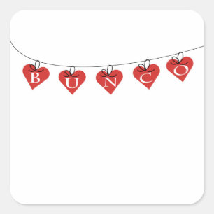 Bunco Heart Banner Quadratischer Aufkleber