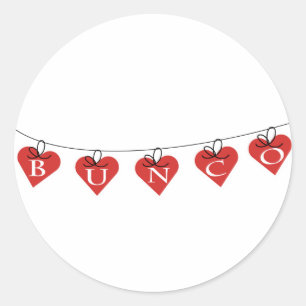 Bunco Heart Banner Runder Aufkleber