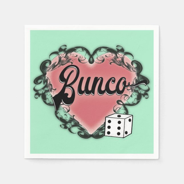 Bunco-Herz-Tattoo Serviette (Vorderseite)