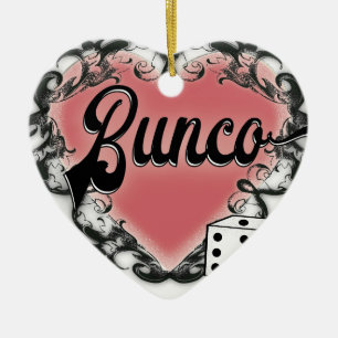 Bunco-Herz-Tattoo-Urlaubsdekoration Keramikornament