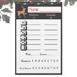 Bunco Holiday Weihnachtsbericht Flyer<br><div class="desc">Bunco Weihnachts-Score-Blatt für Ihre Winterthemen Bunco Partys. Ein festlicher Blumenstrauß und Hirsche. Ideal für zwei Spiele von Bunco.</div>