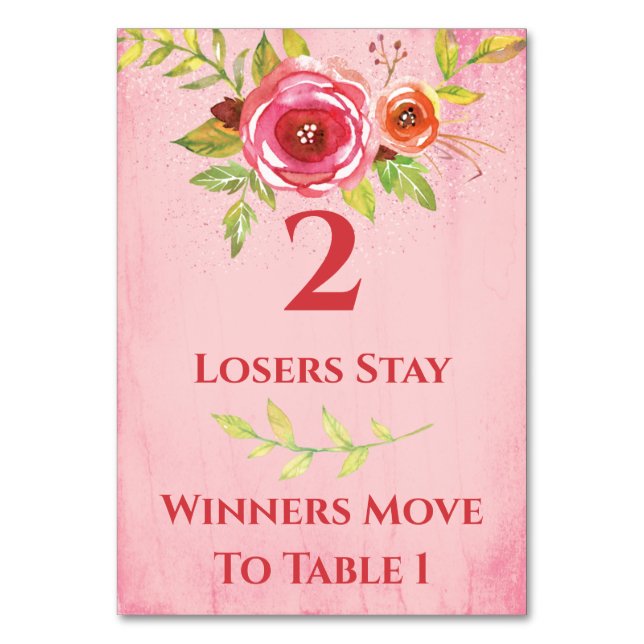 Bunco Hübsche Blume, Tabelle Karte #2 (Vorderseite)