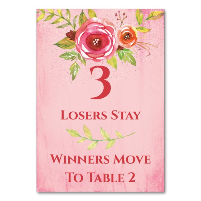 Bunco Hübsche Blume, Tabelle Karte #3 (Vorderseite)