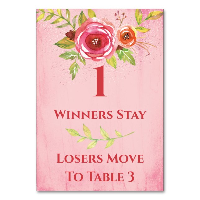 Bunco Hübsche Blume, Tabelle Karte Nr. 1 (Vorderseite)