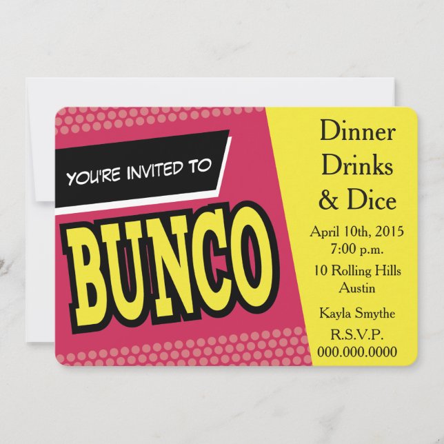 Bunco Invite Einladung (Vorderseite)