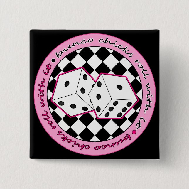 Bunco Küken-Rolle mit ihr - Rosa Button (Vorderseite)