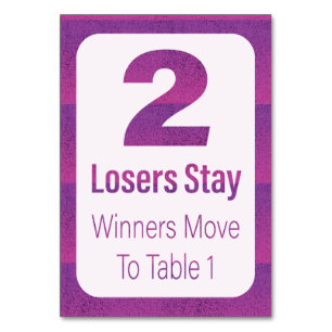 Bunco Moderner Lila Streifentisch Zwei Tischnummer