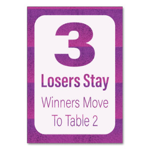 Bunco Moderner Lila Strip-Tisch Drei Tischnummer