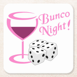 Bunco Nacht Rechteckiger Pappuntersetzer
