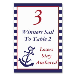 Bunco Nautical Anchor Thema #3 Tischnummer