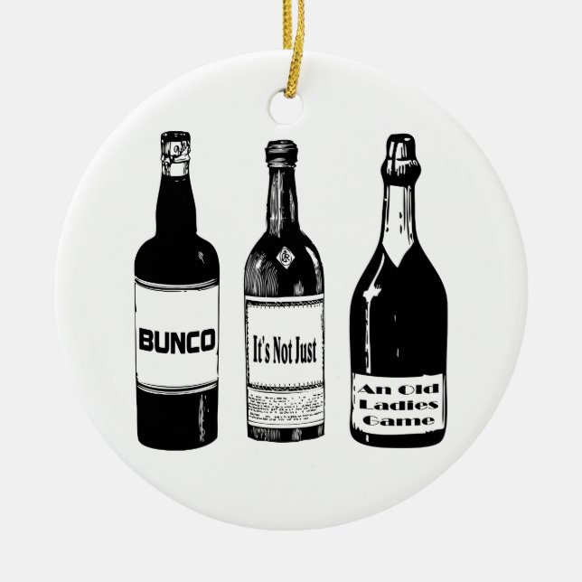 Bunco nicht gerade ein alte Damen-Spiel Keramik Ornament (Vorne)