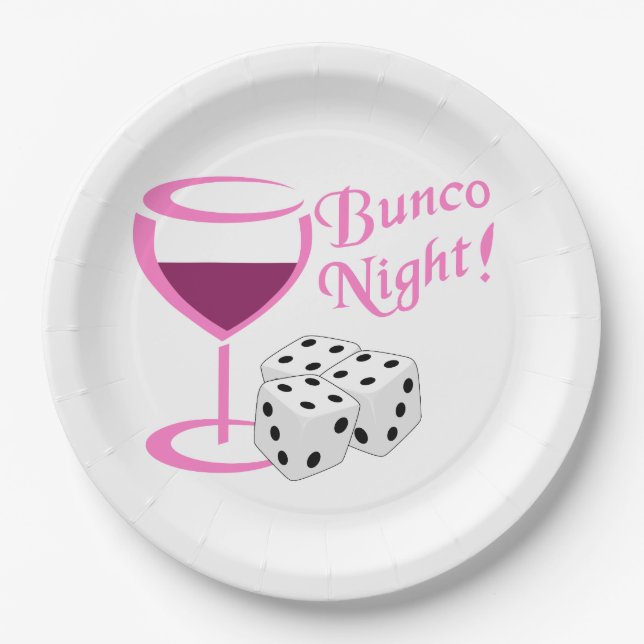 Bunco Night Pappteller (Vorderseite)