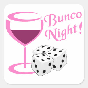 Bunco Night Quadratischer Aufkleber