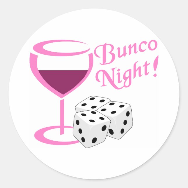 Bunco Night Runder Aufkleber (Vorderseite)