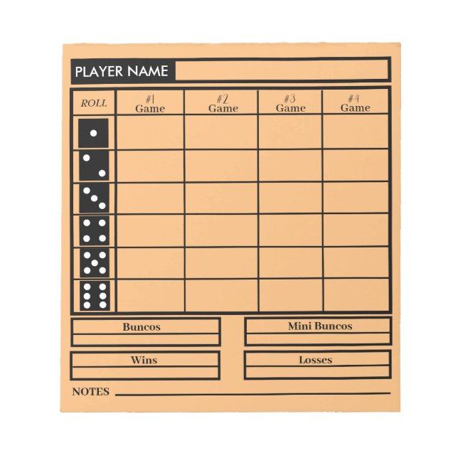 Bunco Notizblock (Vorderseite)