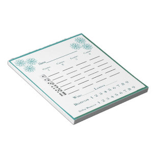 Bunco-Notizblock - Blumen Notizblock