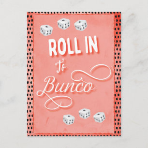 Bunco oder Bunco Dice Game Night Party Einladung Postkarte