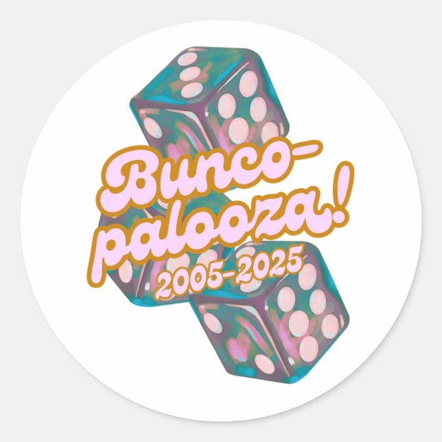Bunco-Palooza-Aufkleber Runder Aufkleber (Vorderseite)