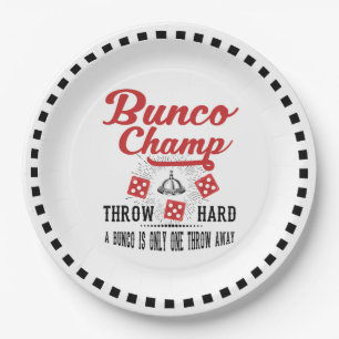Bunco-Papierplatte - Vintage Bunco-Champion Pappteller