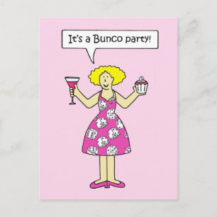 Bunco Party Einladung Cartoon Lady