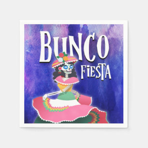 Bunco Party Fiesta Tag des Toten Skeletts Serviette