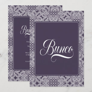 Bunco Party Lila Lace Einladung