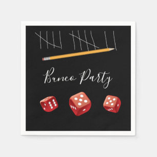 Bunco Party Red Dice Modern Serviette
