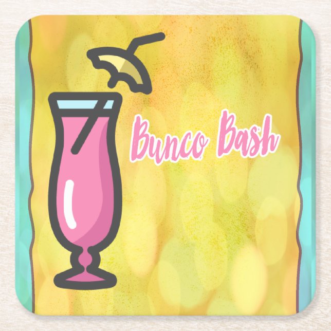 Bunco Pink Drink Bunco Bash Untersetzer (Vorderseite)