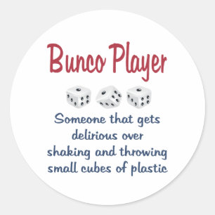Bunco Player - Definition Runder Aufkleber