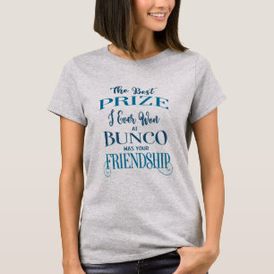 Bunco Player Freundschaft Typografie Blau T-Shirt