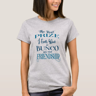 Bunco Player Freundschaft Typografie Blau T-Shirt