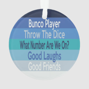 Bunco Player Modernes Strip Holiday Ornament