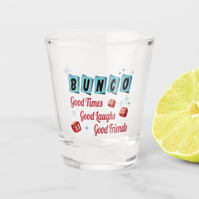 Bunco Player Würfel guter Freund Schnapsglas (Vorderseite)