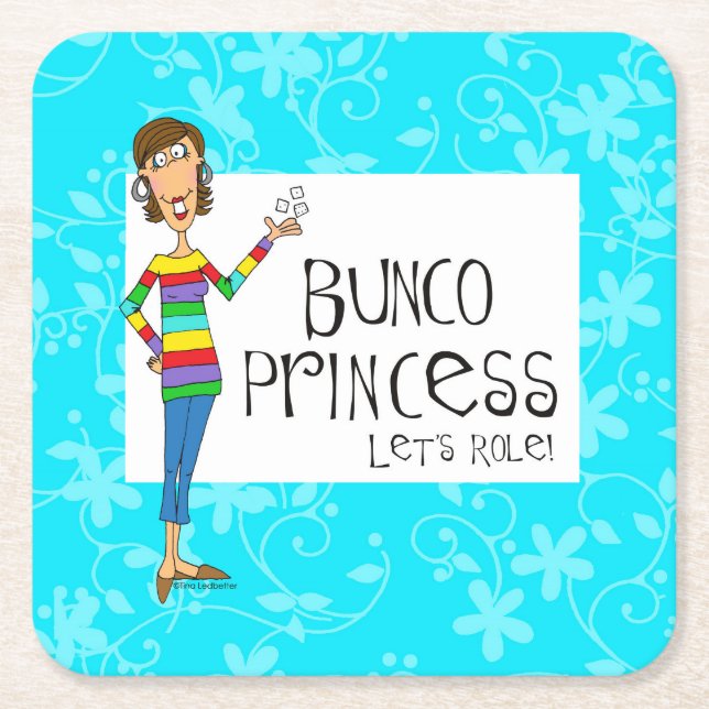 Bunco Prinzessin Coasters Rechteckiger Pappuntersetzer (Vorderseite)
