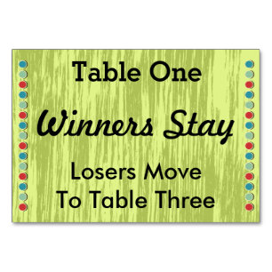 Bunco punktiert Tischnummer-Karte #1 Tischnummer