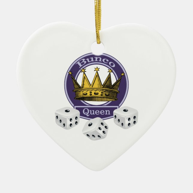 Bunco Queen Crown and Dice Keramik Ornament (Vorne)