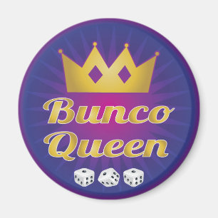 Bunco Queen Crown and Dice Magnet
