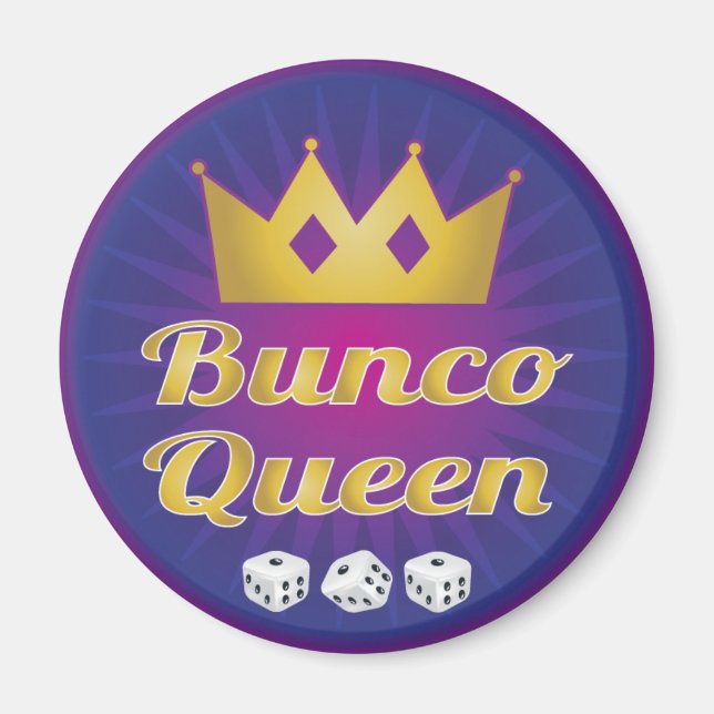 Bunco Queen Crown and Dice Magnet (Vorne)