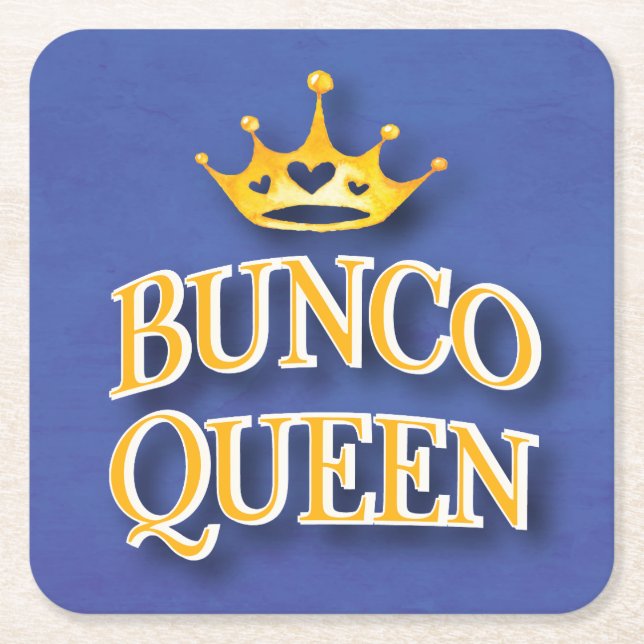 Bunco Queen Game Night Party Rechteckiger Pappuntersetzer (Vorderseite)