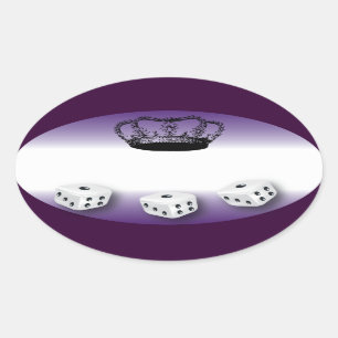 Bunco Queen Name Tag Ovaler Aufkleber