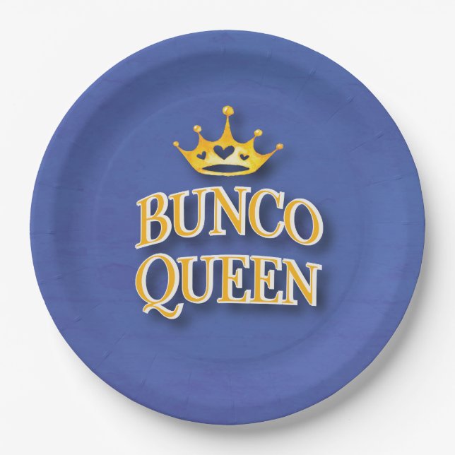 Bunco Queen Party Watercolor Crown Pappteller (Vorderseite)